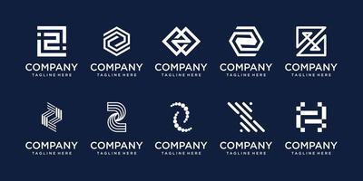 ensemble de modèle de conception de logo de lettre initiale z de collection. icônes pour les affaires de la mode, du numérique, de la technologie. vecteur
