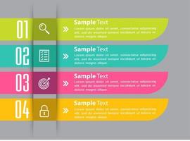 infographie colorée en 4 étapes vecteur