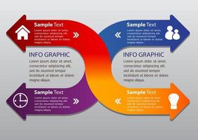 infographie colorée en 4 étapes vecteur