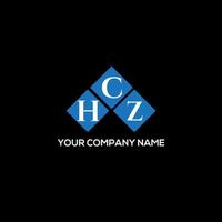 concept de logo de lettre initiales créatives hcz. hcz lettre design.hcz lettre logo design sur fond noir. concept de logo de lettre initiales créatives hcz. conception de lettre hcz. vecteur