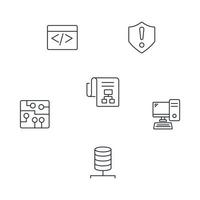 ensemble d'icônes de programmation et de codage. éléments de vecteur de symbole de pack de programmation et de codage pour le web infographique