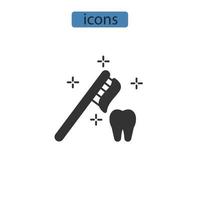 brosse à dents icônes symbole vecteur éléments pour infographie web