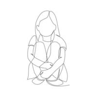 illustration vectorielle d'une fille assise dessinée dans un style d'art en ligne vecteur