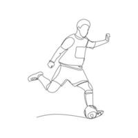 illustration vectorielle de joueur de football dessinée dans le style d'art en ligne vecteur