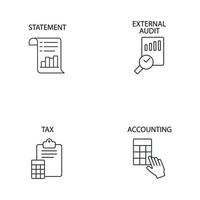 ensemble d'icônes d'exercice fiscal. éléments de vecteur de symbole de pack d'année fiscale pour le web infographique