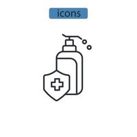icônes antiseptiques symboles éléments vectoriels pour le web infographique vecteur