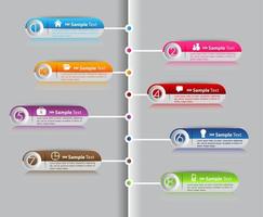infographie colorée en 8 étapes vecteur