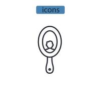 miroir icônes symbole vecteur éléments pour infographie web
