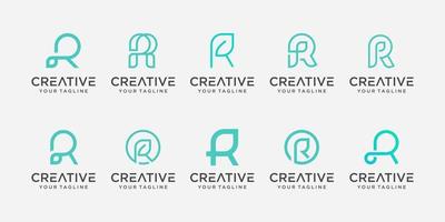 ensemble de modèle de logo monogramme lettre initiale r rr. icônes pour les affaires de la mode, du sport, de l'automobile, de la technologie numérique. vecteur