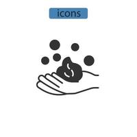 icônes de lavage à la main symboles éléments vectoriels pour le web infographique vecteur
