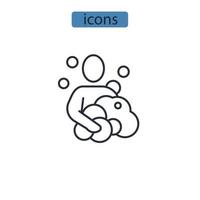 icônes de lavage corporel symbole éléments vectoriels pour le web infographique vecteur