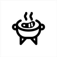 icône de ligne de barbecue barbecue vecteur