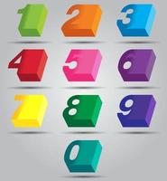 jeu de nombres colorés vecteur