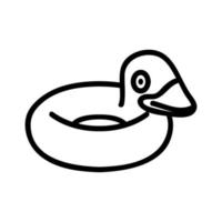 anneau de natation canard gonflable icône illustration vectorielle contour vecteur