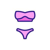 maillot de bain bikini séparé et illustration de contour vectoriel icône supérieure