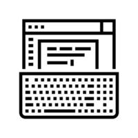 illustration vectorielle de l'icône de la ligne d'occupation de la machine à écrire vecteur