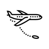 sauter de l'illustration vectorielle de l'icône de la ligne d'avion vecteur