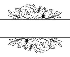 floral cadre couronne monogramme invitation arrangement floral fleur botanique décoration vecteur
