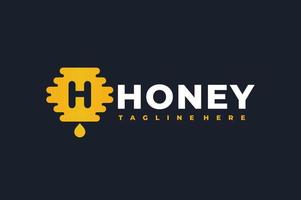 lettre h logo miel vecteur