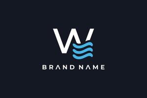 lettre w vague logo vecteur