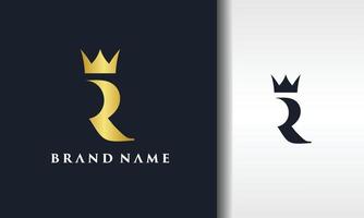 lettre r logo de la couronne royale vecteur