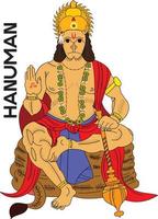 lord hanuman assis sur sa queue illustartion vecteur