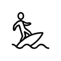 vecteur d'icône de plage de planche de surf. illustration de symbole de contour isolé