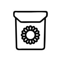 paquet de graines de tournesol icône illustration de contour vectoriel
