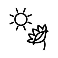 action du soleil sur l'illustration vectorielle de l'icône de tournesol vecteur