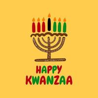 bannière happy kwanzaa, médias sociaux post célébration traditionnelle afro-américaine vecteur