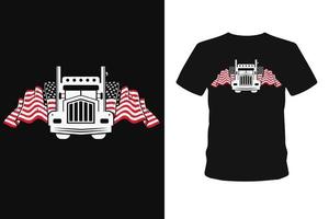 conception de t-shirt de conduite de camion américain vecteur