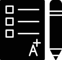 icône de glyphe d'examen vecteur