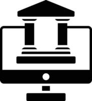 icône de glyphe de bibliothèque en ligne vecteur