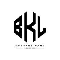 création de logo de lettre bkl avec forme de polygone. création de logo en forme de polygone et de cube bkl. modèle de logo vectoriel bkl hexagone couleurs blanches et noires. monogramme bkl, logo d'entreprise et immobilier.