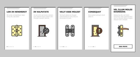 types de portes intérieures icônes d'intégration définies vecteur