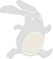 lapin de dessin animé de style plat couleur vecteur