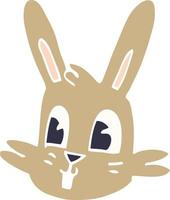 visage de lapin de dessin animé doodle vecteur