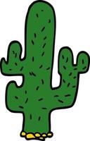 cactus de griffonnage de dessin animé vecteur