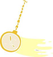 dessin animé doodle montre en or balançant vecteur