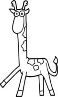 dessin au trait dessin animé marche girafe vecteur