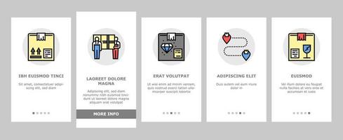 mover express service onboarding icons set vector