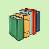 cinq livres alignés illustration de dessin animé de vecteur