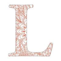 lettres vintage de l'alphabet livres à colorier avec conception de vecteur de mandala de fleur pour l'activité des enfants