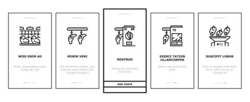 vecteur de jeu d'icônes d'intégration d'usine de viande de poulet