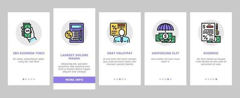 prêt financier crédit onboarding icons set vector