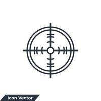 illustration vectorielle du logo de l'icône cible. modèle de symbole d'objectif pour la collection de conception graphique et web vecteur