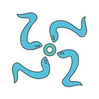 illustration d'un serpent formant un cercle sur un fond blanc vecteur
