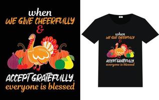 typographie du jour de thanksgiving et conception de t-shirt graphique vecteur