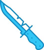 ligne de couteau remplie de bleu vecteur