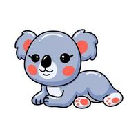 dessin animé mignon bébé koala allongé vecteur